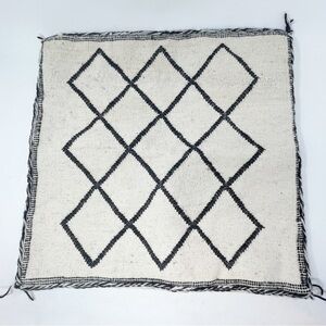 BLOOMINGVILLE Ivory Black Urban Ethnic Linen Blend Woven Pillow Cover 20” X 20”